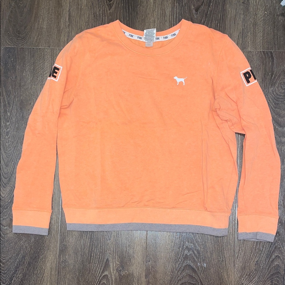 PINK Victoria's Secret Vibrant Orange Crewneck Sweater
